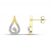 Two-Tone Diamond Drop Earrings with 0.12 CTS diamonds and 18K gold
