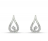 Two-Tone Diamond Drop Earrings with 0.12 CTS diamonds and 18K gold